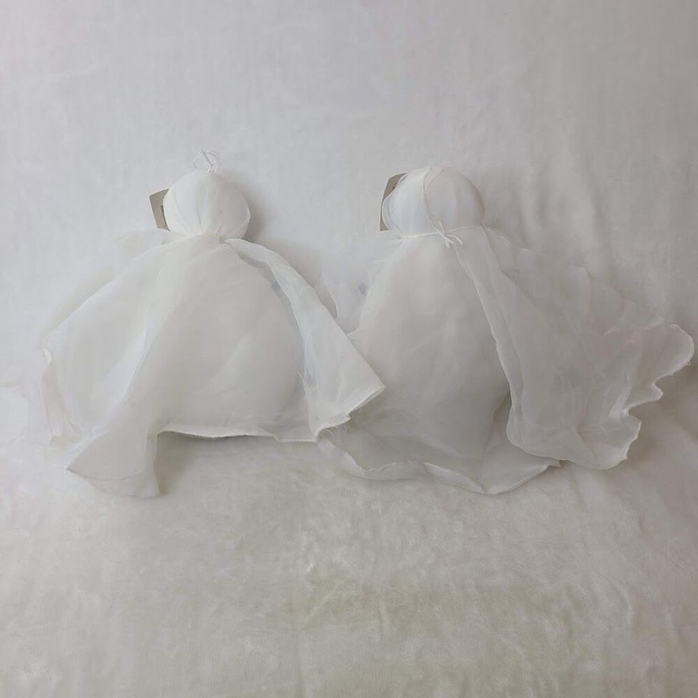 AMGLO Hanging Ghost Halloween Decoration Set of 2 White Tulle Bean Bag - Picture 4 of 8